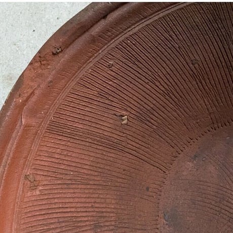 古い大すり鉢 37cm  赤土  土器のような大鉢  メダカ鉢 金魚鉢 水栽培 ビオトープ