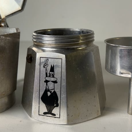 BIALETTI ビアレッティ モカエキスプレス 3カップ 直火式 コーヒーメーカー エスプレッソメーカー マキネッタ 永久定番 1977年製 ヴィンテージ クルジナッロ工場製 下段マーク 中古良品