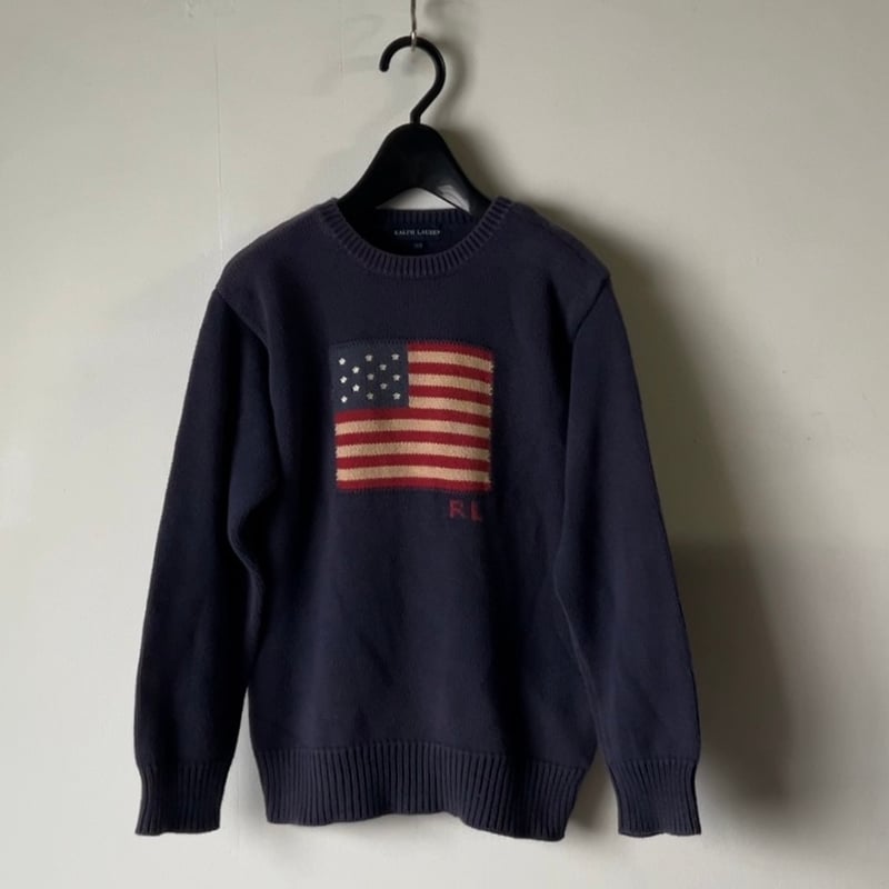 RALPH LAUREN ラルフローレン 星条旗 コットンセーター RLロゴ RALPH LAUREN ラルフローレン 星条旗 コットンセーター RLロゴ
