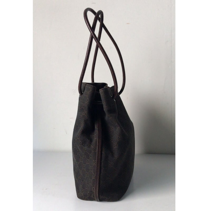 GUCCI グッチ GGキャンバス レザーロープトートバッグ ダーク GUCCI グッチ GGキャンバス レザーロープトートバッグ ダーク