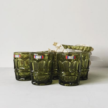 Noritake ノリタケ　オールドノリタケ ヤングカラー ガラス器(グラスと深皿と平皿)各5脚 計15点セット  ヴィンテージガラス器  デッドストック完品