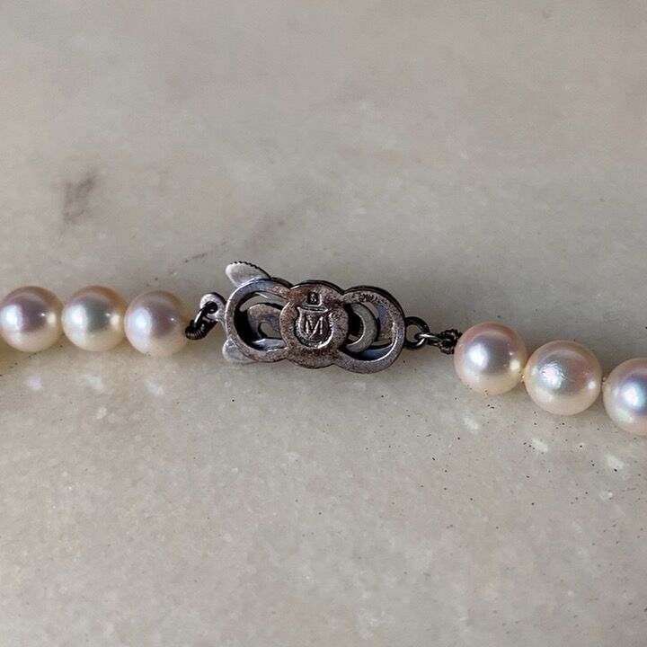 MIKIMOTO オールドミキモト 本パールネックレス 約6mm玉 真珠/銀 MIKIMOTO オールドミキモト 本パールネックレス 約6mm玉 真珠/銀