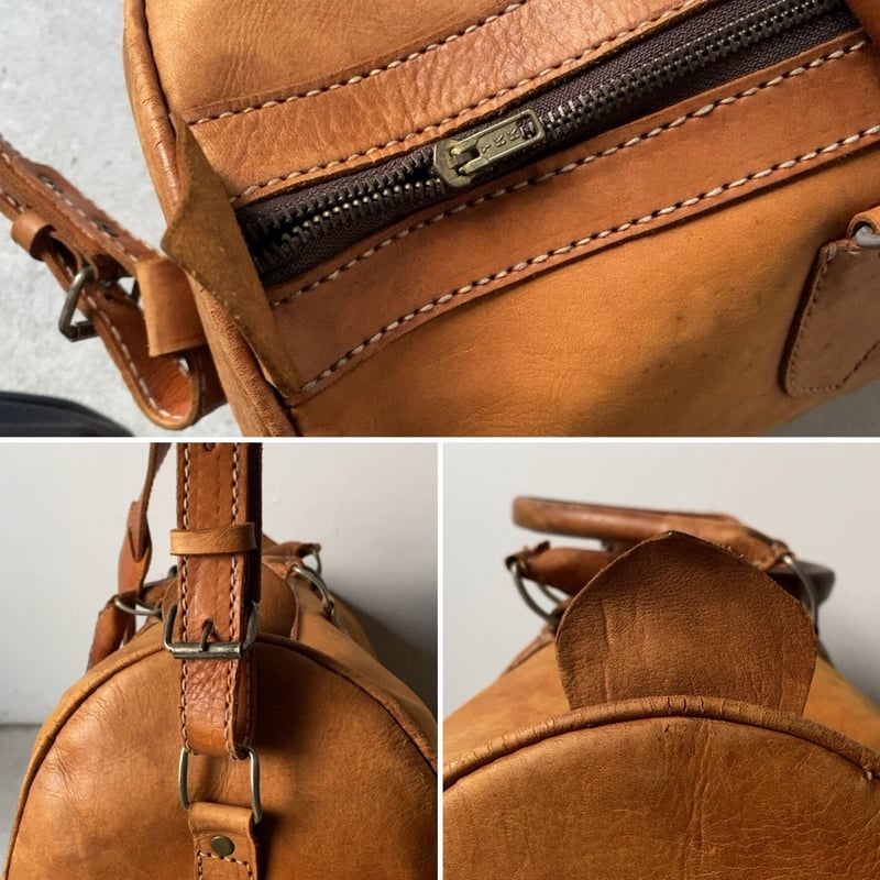 e.de senneville ヴィンテージ ヌメ革 ボストンバッグ e.de senneville ヴィンテージ ヌメ革 ボストンバッグ