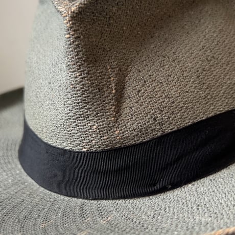 Colombia panamahat ヴィンテージ パナマハット ユニセックス 頭周約55.5cm 水色 ブルーグレー 編み帽子 中折れ帽 麦わら帽子