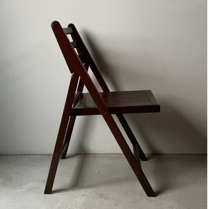 木製無垢材フォールディングチェア 80s90sヴィンテージ折り畳み椅子 