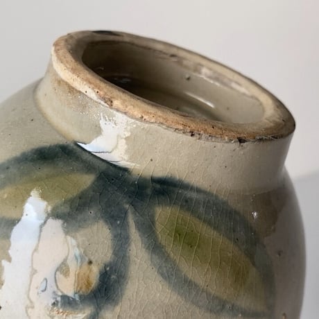 琉球 やちむん 4.5寸マカイ 古作  登窯 花草模様 昭和期 ヴィンテージ フォークアート 完品