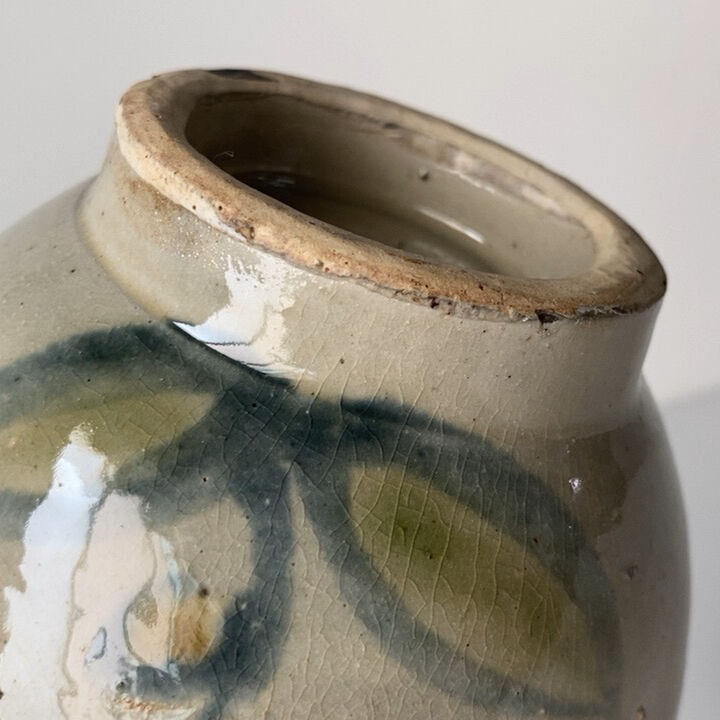琉球 やちむん 4.5寸マカイ 古作 登窯 花草模様 昭和期 琉球 やちむん 4.5寸マカイ 古作 登窯 花草模様 昭和期