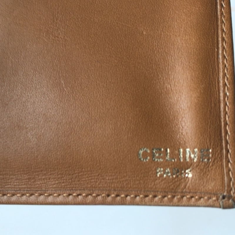 CELINE セリーヌ ガマ口 コンパクト財布 マカダム 2トーンレザー 