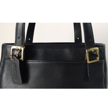 COACH  コーチ  グローブレザー  ミニ トートバック 6007   オールドコーチ  ヴィンテージ  本革 ブラック／ゴールド  美品