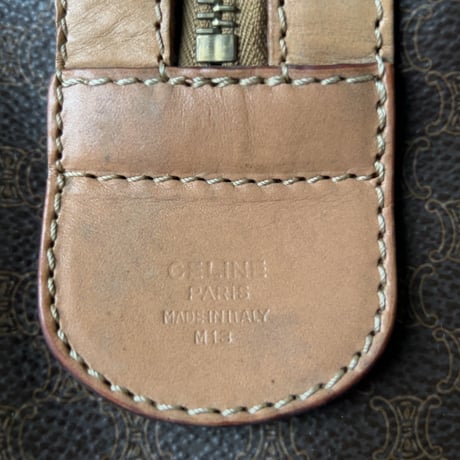 CELINE オールドセリーヌ トリオンフ(マカダム) 総柄  ボストンバッグ ゴールド金具 カデナ+鍵付き ヴィンテージセリーヌ 中古美品