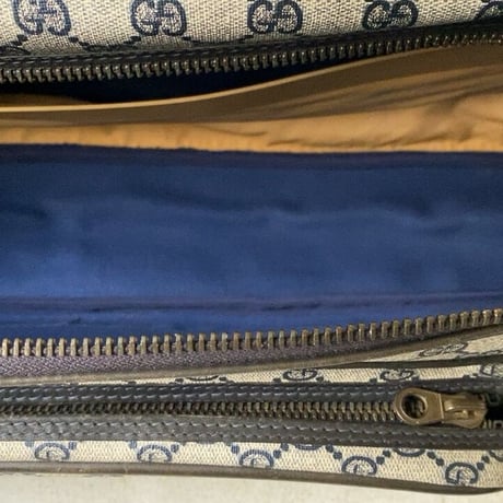 GUCCI オールドグッチ テニスラケット収納付 スポーツバッグ  GGコーティングキャンバス/レザー  ネイビー  ヴィンテージ グッチ テニスバッグ レアアイテム 希少珍品 中古美品