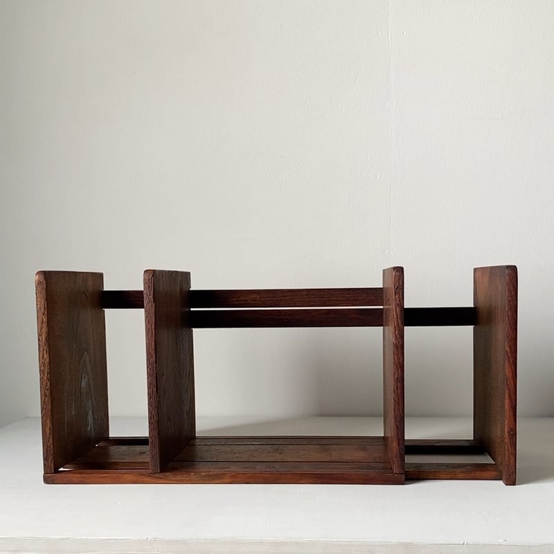 ヴィンテージブックスタンド 木製伸縮本立て 3号証紙 静岡市考案保障