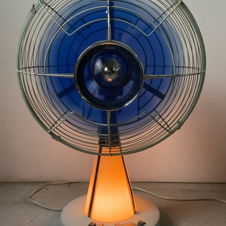 Toshiba 東芝  東京芝浦電気  ヴィンテージ扇風機 ランプ付き 一体型ライト 近未来デザイン 1960s タワー型ランプ レトロ家電 希少 幻の逸品 稼働品 良品　B(ライトブルー)