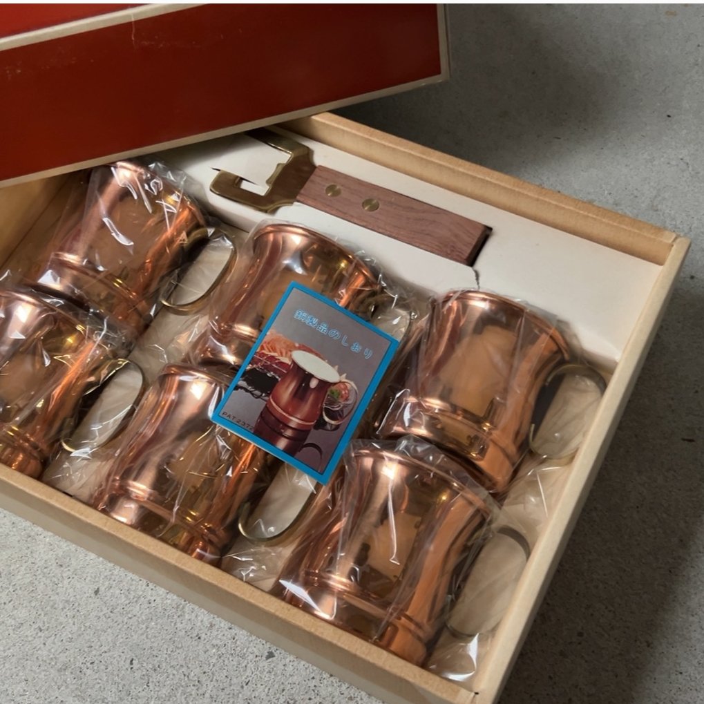 COPPER 100 HOME WARE 純銅マグ 6個＋栓抜き1本 デッドストック 未使