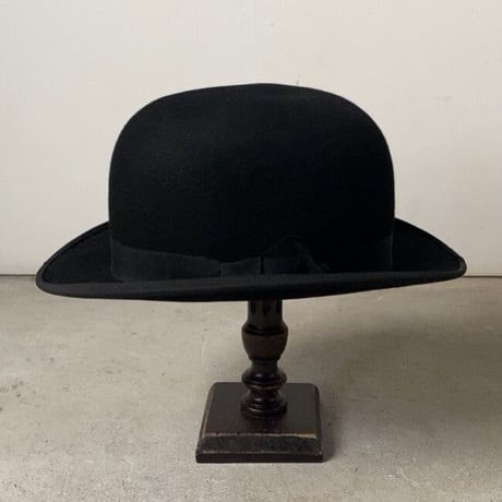 GLYN&Co.  LONDON  イギリス製 ヴィンテージ ボーラーハット ダービーハット ブラック size実寸57cm 山高帽