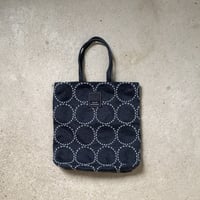 mina perhonen ミナペルホネン tambourine(タンバリン)  toast bag トーストバッグ  2022SS ミニトート  ネイビー/ライトブルー  中古美品