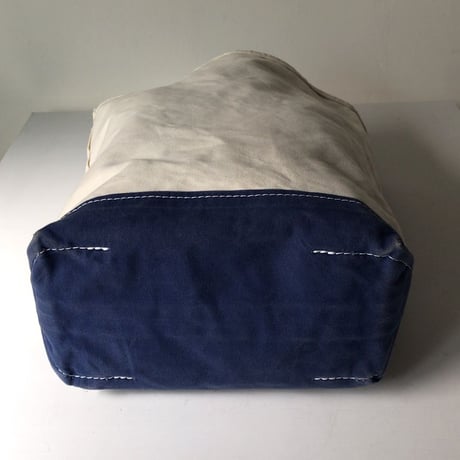 TEMBEA Baguette Tote　テンベア バゲットトート バッグ  ナチュラル/ネイビー   鞄 カバン キャンバス ショルダー方持ちハンドル Used  中古品