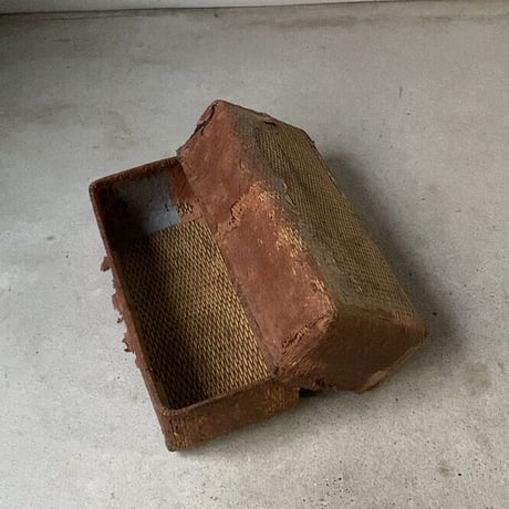 小さく細長い柳行李 一閑張り 36cm 昭和期 弁当行李 台帳行李 道具箱 小物入れ 小さい柳行李