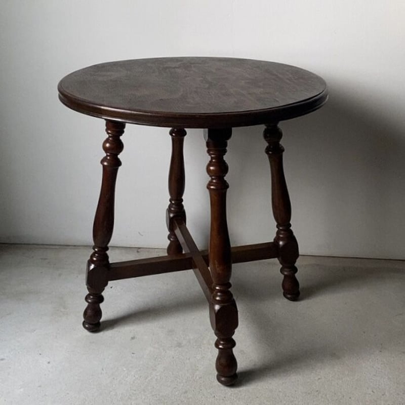 アンティーク コーヒーテーブル 円形テーブル 丸テーブル 楢材フレーム