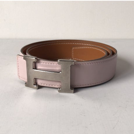 HERMES エルメス コンスタンス Hバックル  Hベルト5382  タデラクト  ピンク/ゴールド  リバーシブル  シルバー金具  L刻印  2008年製   85 /32mm幅  中古美品