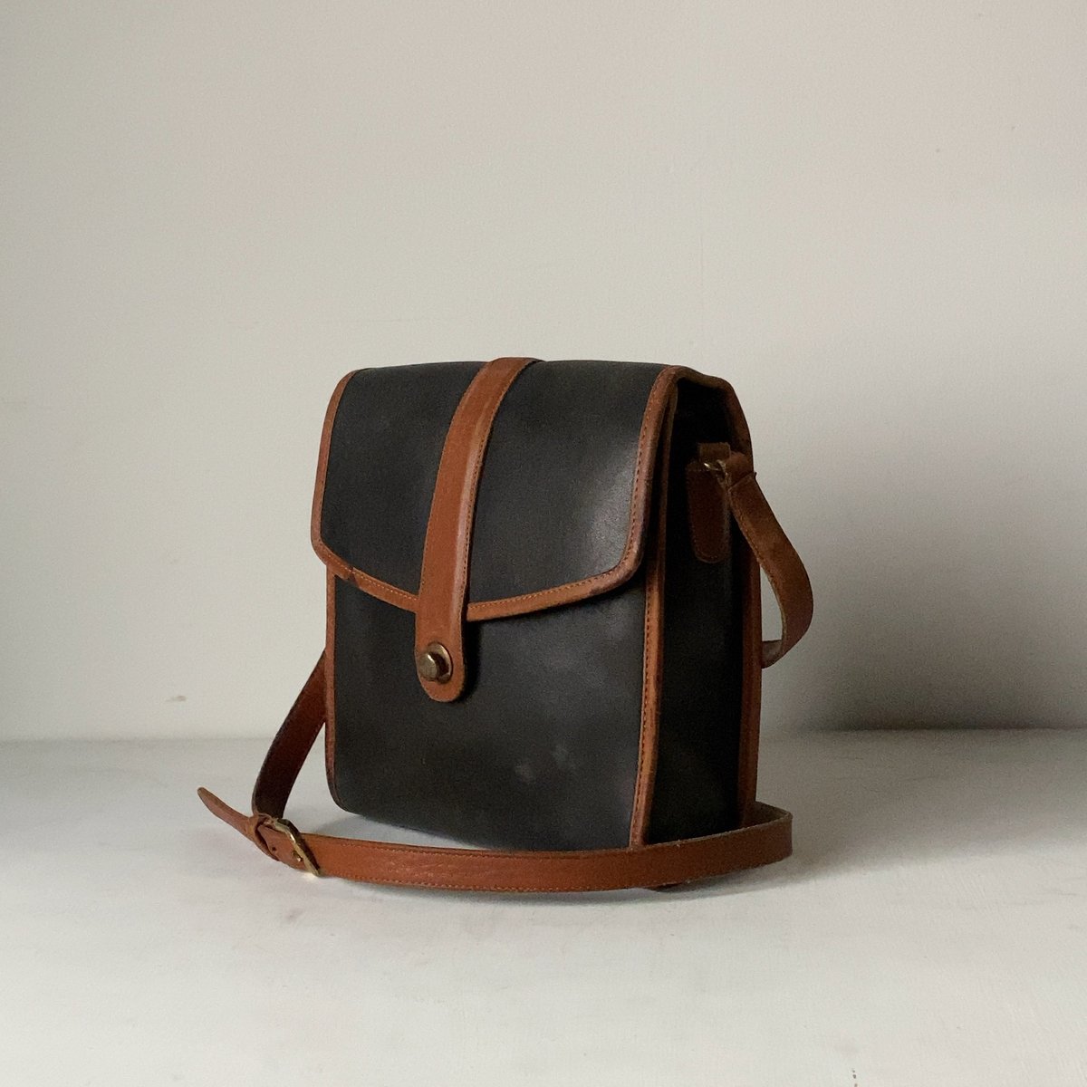 COACH 80s オールドコーチ バイカラーレザーショルダーバッグ フラップ  