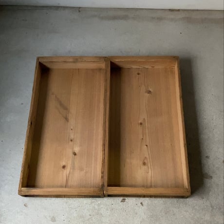 古い蓋付餅箱 二段  昭和23年 杉無垢材 白木無塗装 ナチュラルエイジング 美品