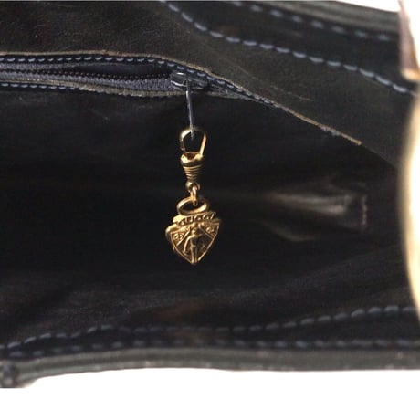 GUCCI グッチ オールドグッチ コーティングGGキャンバス/レザー ショルダー バッグ ネイビー ヴィンテージ 中古美品
