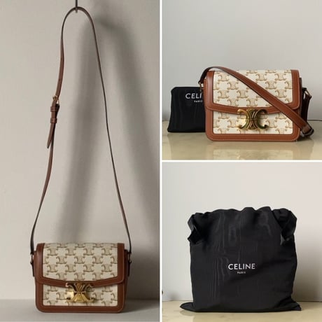 CELINE セリーヌ  ティーントリオンフ  188882BZ4.01.BC  コーティングキャンバス/カーフレザー 2022年製. 中古極美品(新品同様)