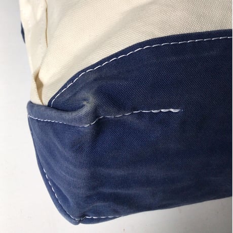 TEMBEA Baguette Tote　テンベア バゲットトート バッグ  ナチュラル/ネイビー   鞄 カバン キャンバス ショルダー方持ちハンドル Used  中古品