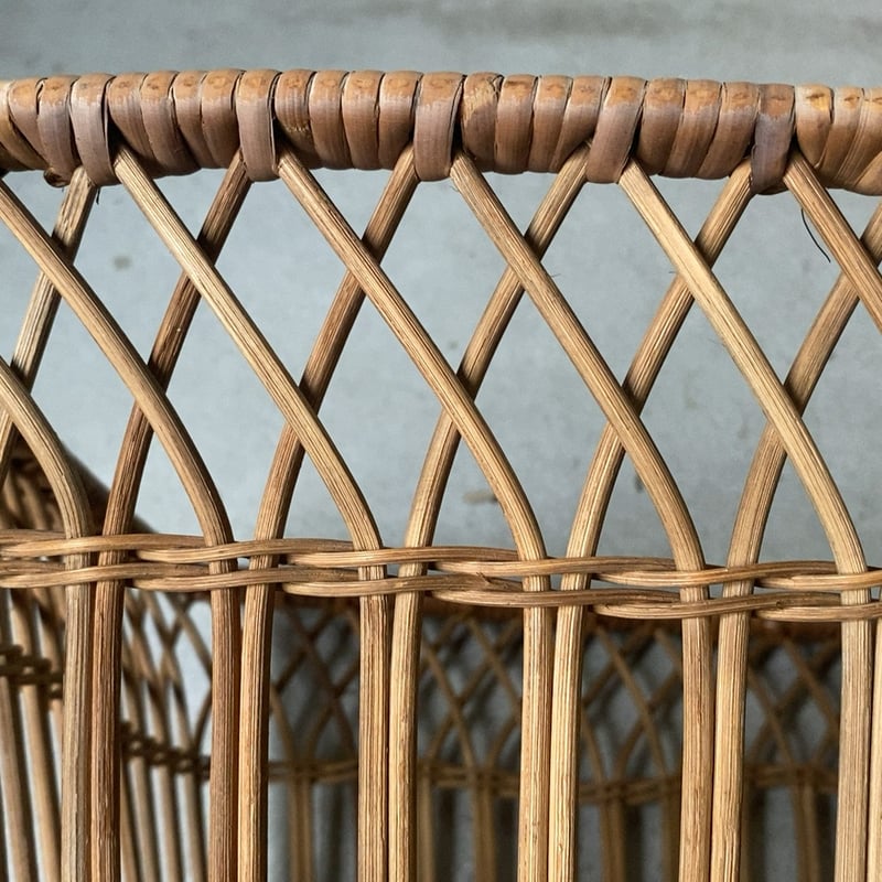 ヴィンテージ ラタン製 脱衣籠 昭和初期の銭湯 グッドエイジング