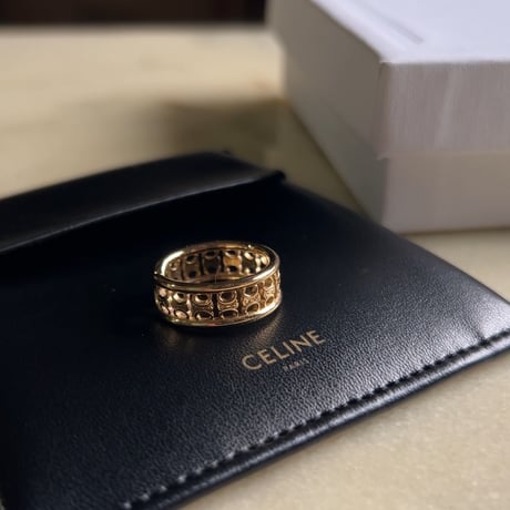 CELINE セリーヌ  マイヨン トリオンフ マルチリング / ゴールドフィニッシュ ブラス  サイズ52 中古極美品