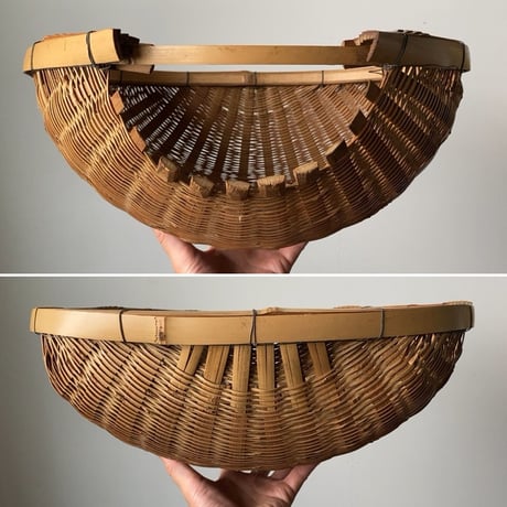 片口ざる 横幅41cm  箕ざる 片口かご 箕かご 竹工芸 工芸品  伝統工芸  野菜カゴ 米研ぎザル  天然素材 竹ざる 美品