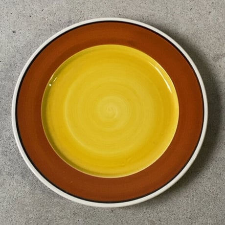 ヴィンテージ ディナープレート 30cm  Royal M  maruto japan ハケ目3色 古手洋食器 好配色 大きめサイズ