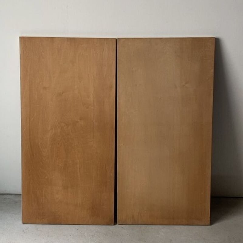 昭和の折り畳み木製裁縫机 2台セット ナチュラルな素地に簡素な鉄の