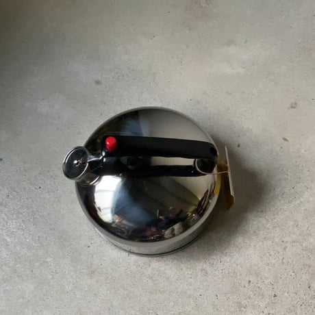 オールドステンレスケトル ホイッスルケトル エアストリーム型 笛薬缶 笛やかん ほぼデッドストック(箱有) 未使用品