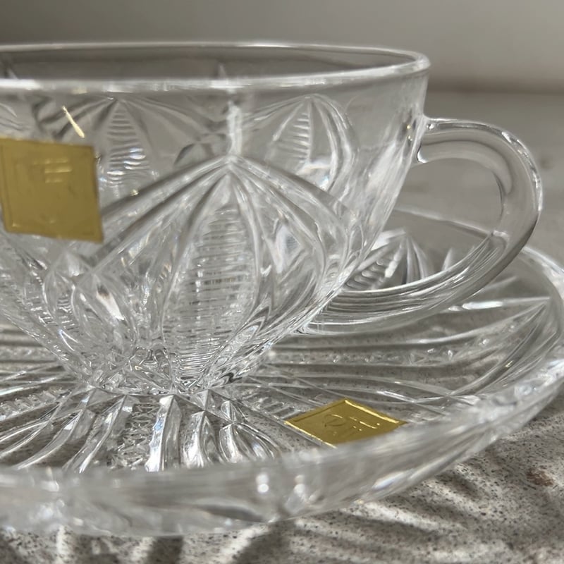 各務クリスタル(カガミクリスタル) 戦前ロゴ無しシール カップ