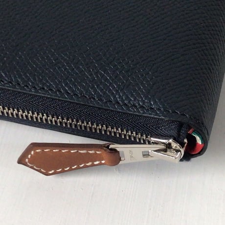HERMES  エルメス  アザップ シルクインクラシック  ラウンドファスナー ブルーインディゴ  D刻印2019年製