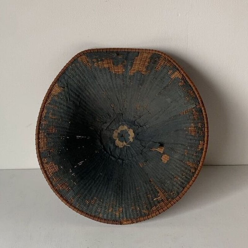 江戸期ー明治期 籐編陣笠 編み笠 網代笠 旅笠 籐笠 騎射笠 端反笠 日除