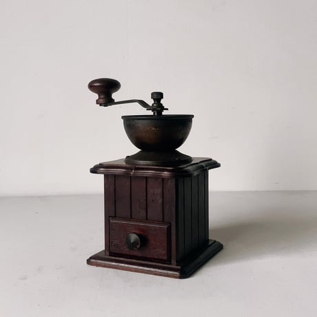 ヴィンテージ コーヒーミル 手動 木製ミル 黒ヤケ クラシックデザイン グッドエイジング