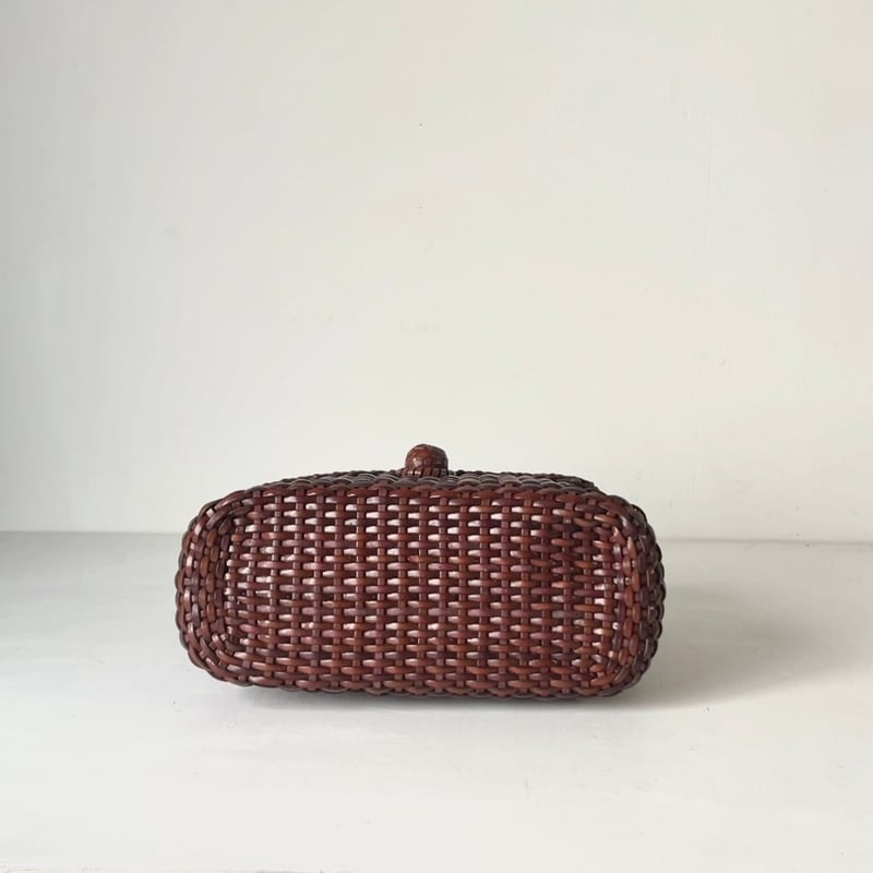 高級　オフェル　OFFEL paris かごバッグ フランス製　ハンドバッグ 70s VINTAGE bag OFFEL paris オフィール パリス レザー総編みハ