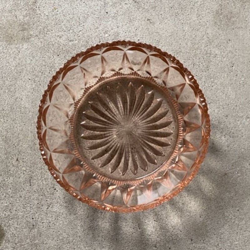 松坂屋 ヴィンテージ プレスガラス 菓子器. ガラス器 幅約20cm 大鉢
