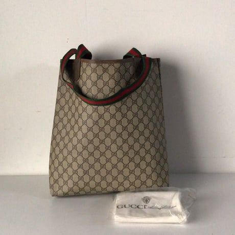 GUCCI オールドグッチ  トートバッグ　シェリーラインハンドル GG柄 コーティングキャンバス 保存袋付き 極美品　ヴィンテージバッグ