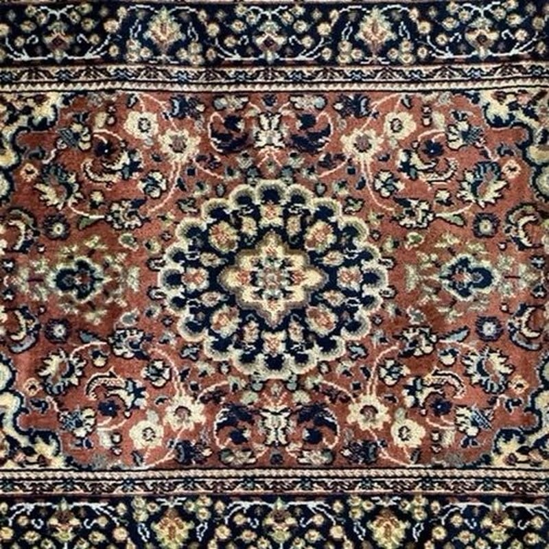 ヴィンテージ ラグマット 幅約94cm 薄手 小さめ 織絨毯 玄関マット