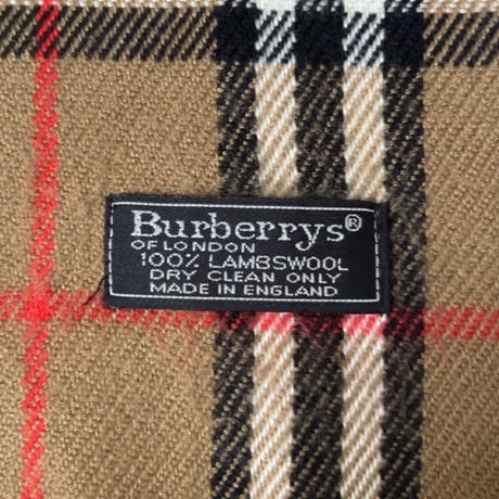 BURBERRYS バーバリーズ  LAMBSWOOL 100% ラムウール マフラー ベージュノバチェック　70s～80s イギリスヴィンテージ made in england 中古品