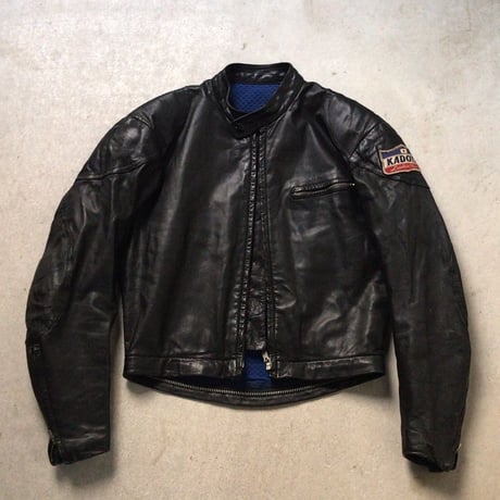 KADOYA  カドヤ   70sヴィンテージ モーターサイクルレザースーツ  セパレート ライダースジャケット  レザーパンツ ワッペン有  オールドカドヤ  made in  JAPAN  