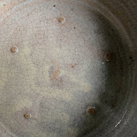 古いこね鉢  幅35cm 古瀬戸 美色  メダカ鉢  金魚鉢  睡蓮鉢  ビオトープ  古作 焼物  完品範疇