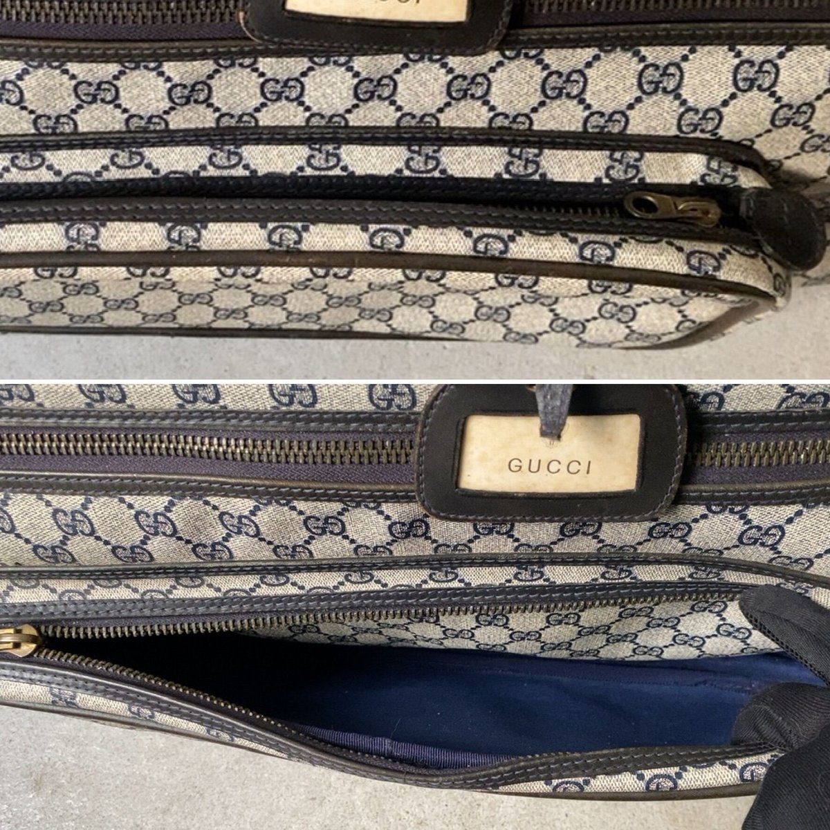 GUCCI オールドグッチ テニスラケット収納付 スポーツバッグ GG 
