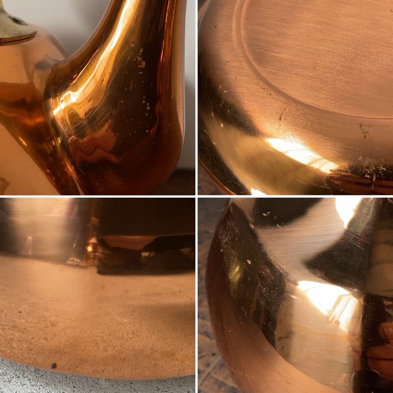 morico モリコ 森井金属製 籐巻き持ち手の銅ケトル 2L 木の摘み グッド