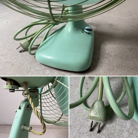 Mitsubishi Electric Mfg.Co.japan 三菱扇風機  AC ELECTRIC FAN   1950〜60年代のオールド三菱  ヴィンテージ家電 ミントグリーン 実用品