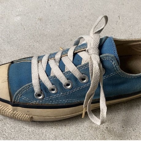 CONVERSE ALL STAR  コンバースオールスター 80’S USA製  銀箱  US3 1/2 (22.5cm)  希少(当て布/サイドステッチ/囲みロゴ) ライトブルー